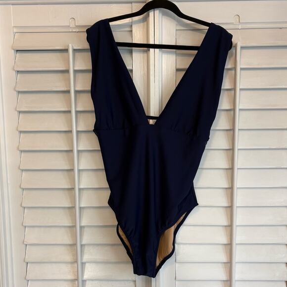 J. Crew Blue One Piece Swimsuit‎ Size XL - Picture 1 of 10